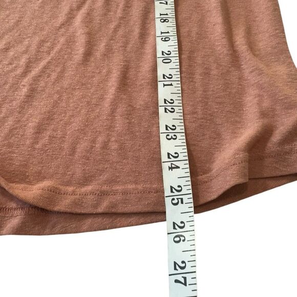GAP Peach Short Sleeve Relaxed Linen Blend Henley T-Shirt, XXL - Picture 7 of 8